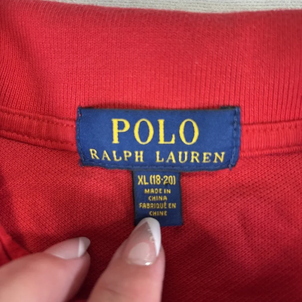 Polo Ralph Lauren Boys xL Custom Fit Big Pony Polo Shirt Red Golf Summer #3